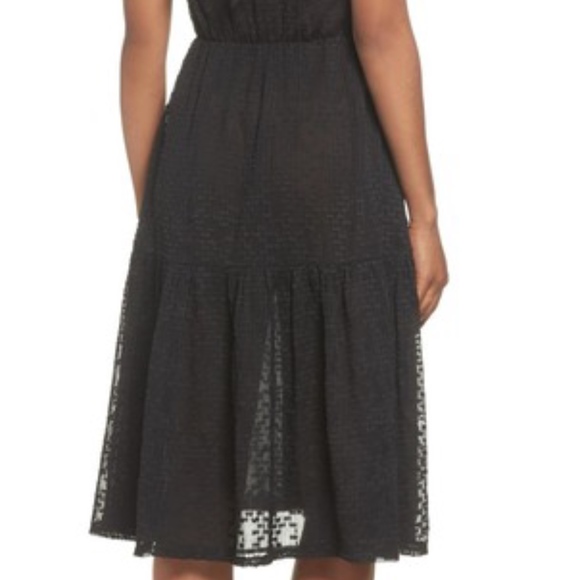 💐Black Button Front Textured Midi Dress💐 - Picture 3 of 8